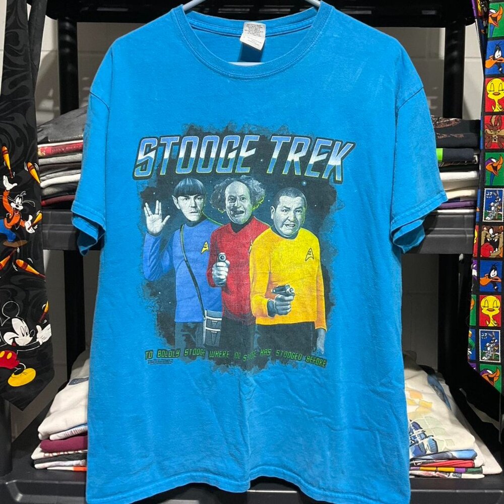 Vintage y2k Star Trek three stooges parody tee